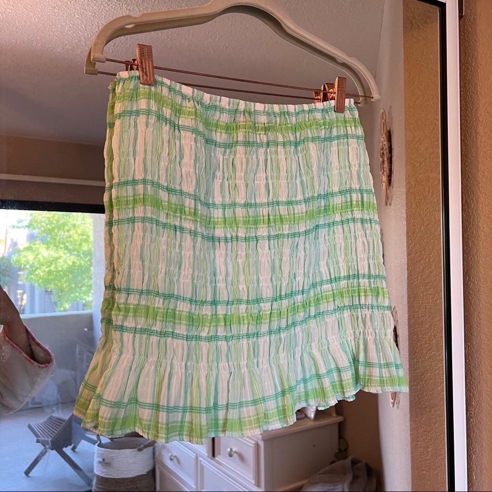 Smocked spring plaid Zara skirt